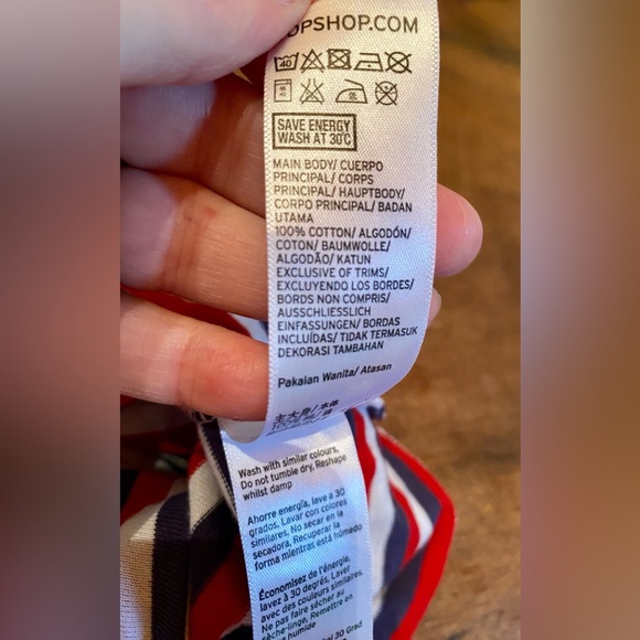 đź’ĄTOPSHOP Striped Knotted Cropped Topđź’Ą NWOT - Picture 7 of 8